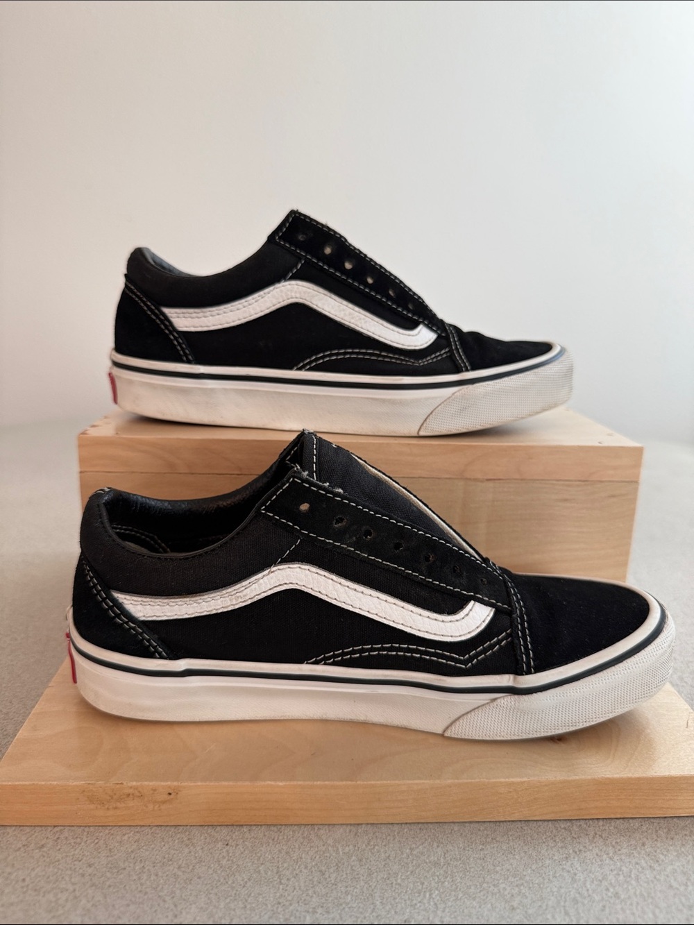 Vans Black & White Low-Top Skate Sneakers